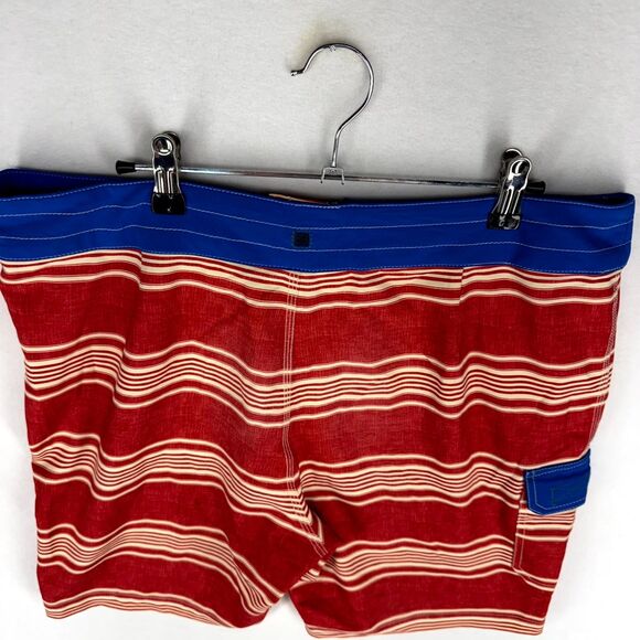 Sperry Top-Sider Red and Blue Striped Swim Board Shorts Mens‎ Size 34 - Picture 5 of 10